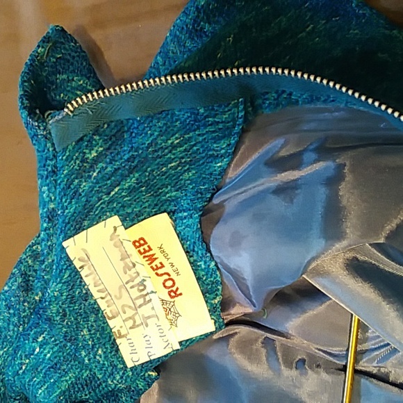 Vintage 60s Roseweb 2-Piece mod Dress Suit electric blue Size small ESTATE - Picture 15 of 15